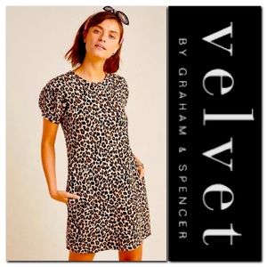Velvet by Graham & Spencer Leopard Print Sweatshirt Dress